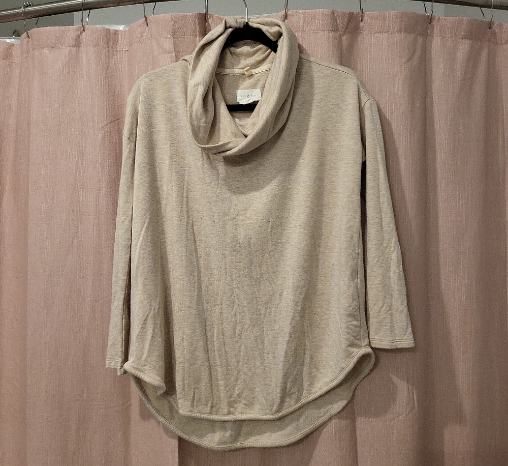 Lou & Grey Lightweight Cowl Neck Sweater in Cream